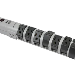 8-Outlet Rotating Surge Protector Power Strip - 2160 Joules, Clamping Voltage 330V L‑N, 400V L‑G, 400V N‑G