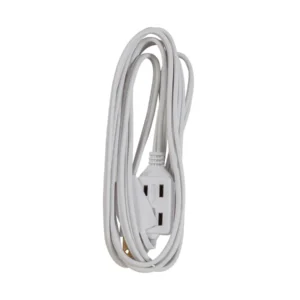 6ft 16AWG 3-Outlet Polarized NEMA 1-15 Indoor Extension Cord, 13A/1625W, White
