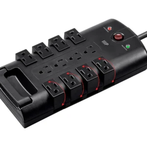 12 Outlet Rotating Power Strip Surge Protector Block 10ft Cord, 4320 Joules, Clamping Voltage 330V