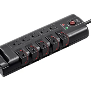 10 Outlet Rotating Power Strip Surge Protector Block 8ft Cord, 2880 Joules, Clamping Voltage 330V