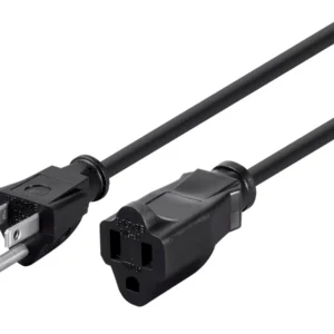 Extension Cord - NEMA 5-15P to NEMA 5-15R, 14AWG, 15A/1875W, 3-Prong, Black, 10ft