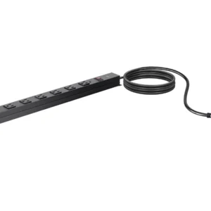 6 Outlet Metal Surge Protector Power Strip with 15ft Cord and Surface Mount Tabs, 540 Joules, Black