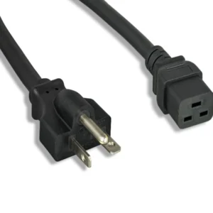 Heavy Duty Power Cord - NEMA 6-20P to IEC 60320 C19, 12AWG, 20A/5000W, SJT, 250V, Black, 8