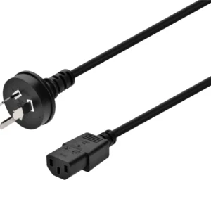 Power Cord - AS/NZS 3112 (Australia/New Zealand) to IEC 60320 C13, H05VV-F 3G 0.75 mm, Black, 6ft