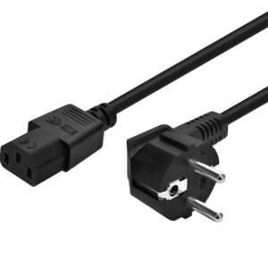 Power Cord - CEE 7/7 "SCHUKO" (Europe) to IEC 60320 C13, H05VV-F 3G 0.75 mm2, Black, 6ft