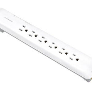6 Outlet Slim Surge Protector Power Strip with AV Coaxial Protection - 1080 Joules